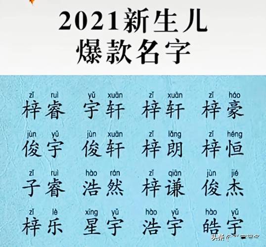 新生宝宝取名字大全免费,2021年潮流大气男孩名字