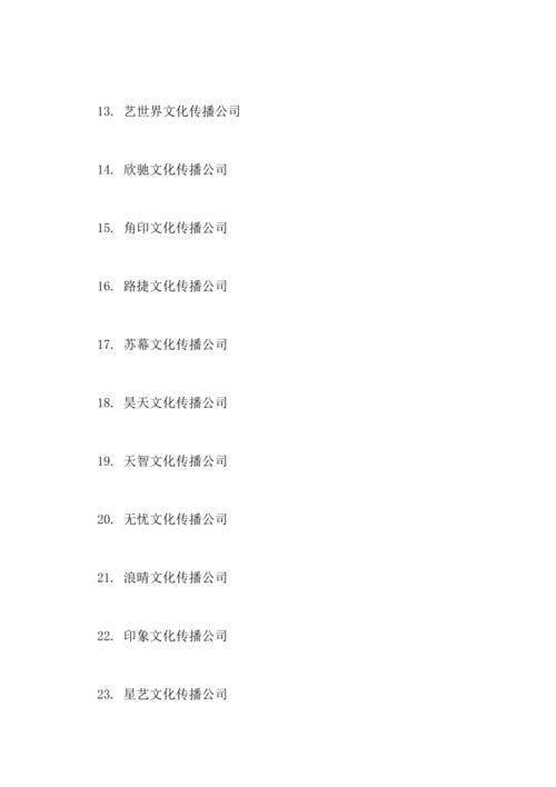 传媒公司起名大全最新