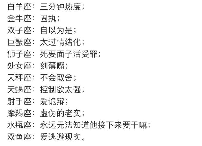 12星座女的哪种缺点会让男友抓狂