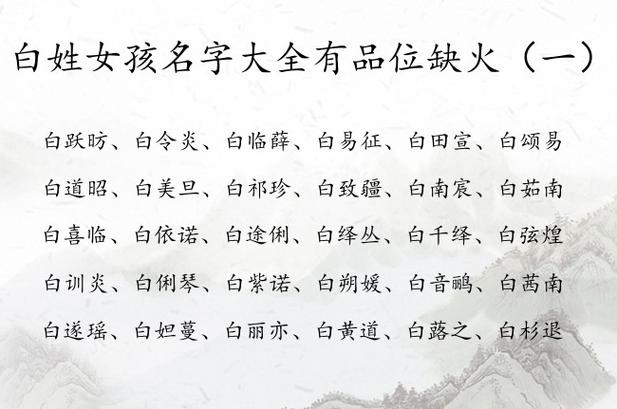 属狗的白姓女宝宝名字