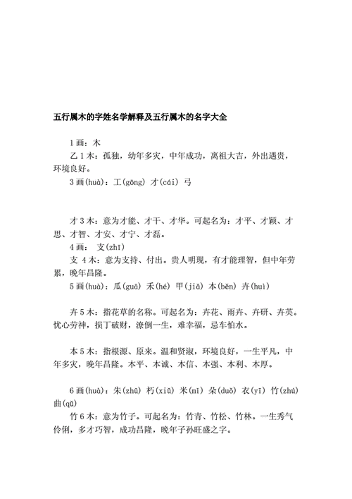 五行属木又寓意好的字