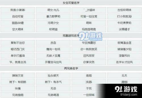 好听的游戏角色名字女