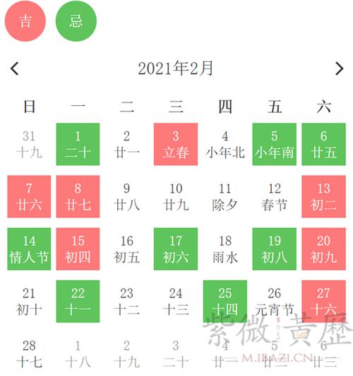 农历二月黄道吉日查询