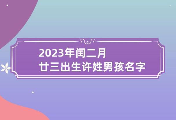 2023年闰二月廿三出生的男孩取什么名字