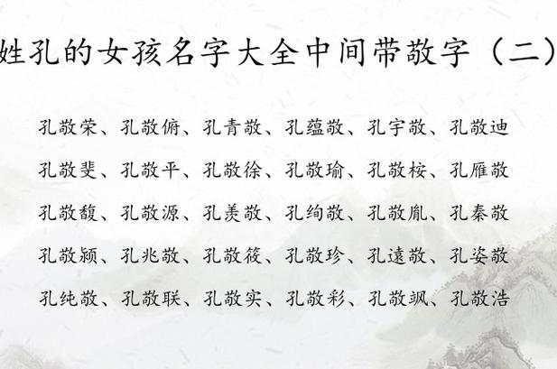 姓孔女孩优雅名字大全