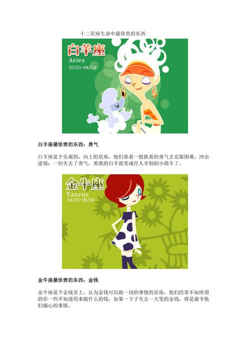 12星座人生中最珍贵的东西