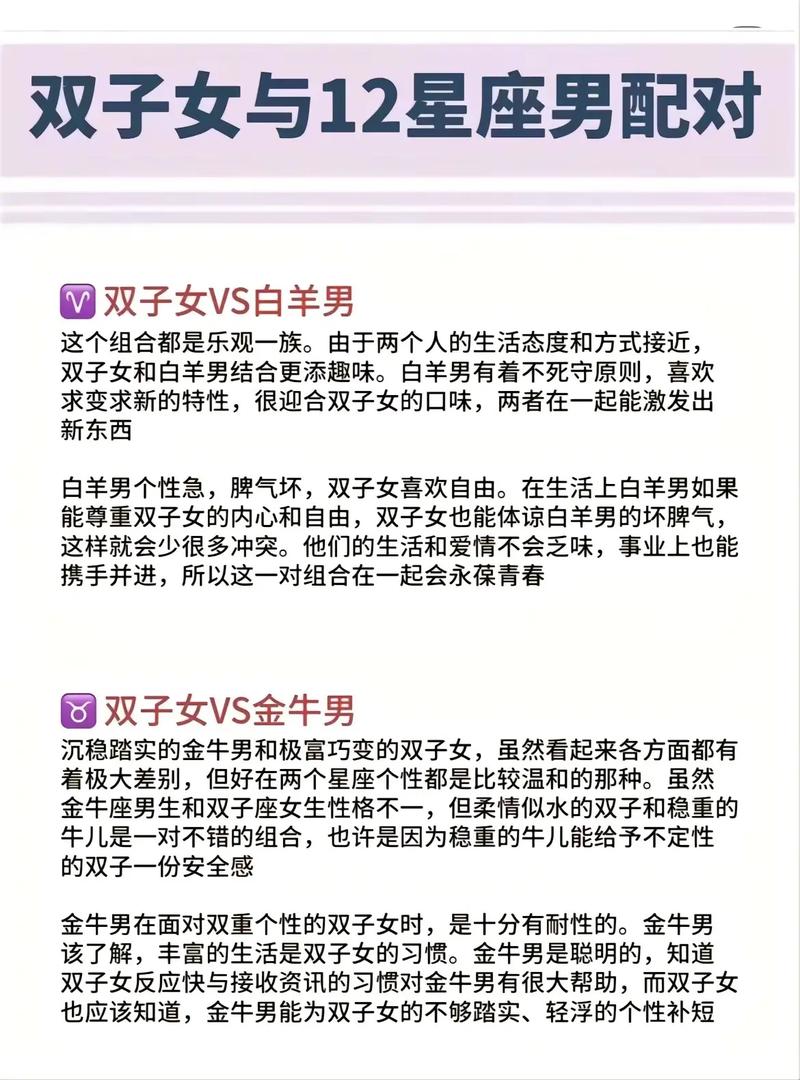 双子男与十二星座配对指数