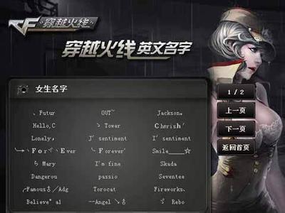 穿越火线个性名字炫酷