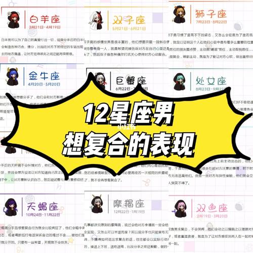 巨蟹男想复合的表现