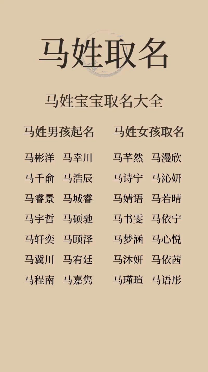 虎年马姓起名馆