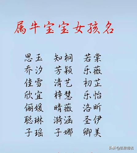 属牛女孩起什么名字好,女宝宝适合用什么字取名