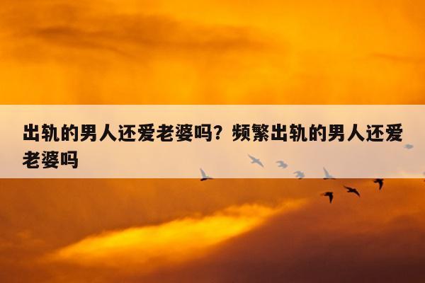 出轨的男人爱他老婆吗
