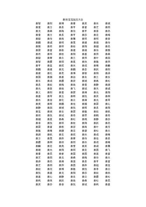 姓秦的宝宝起什么名字