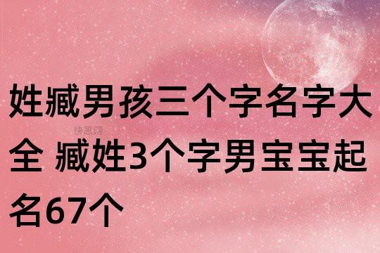 姓臧的男孩名字大全