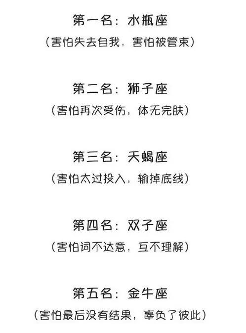 让12星座害怕的恋爱星座