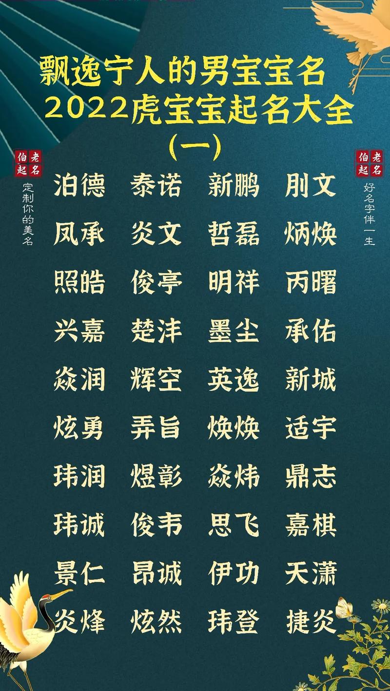 2022男孩名字怎么取好