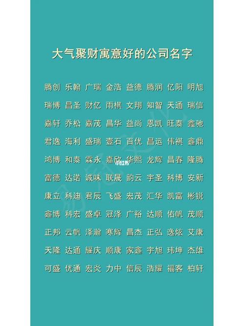 大气聚财的2字公司名称