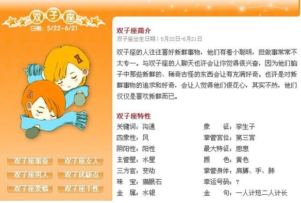5月27日到5月31日出生的双子座性格详解