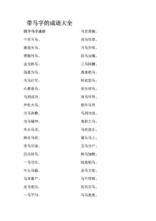 有关马的成语有哪些