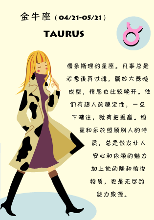 81年4月22日金牛座女的性格