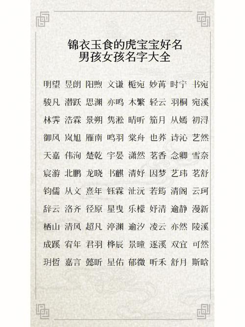 吕姓虎宝宝男孩100分名字大全