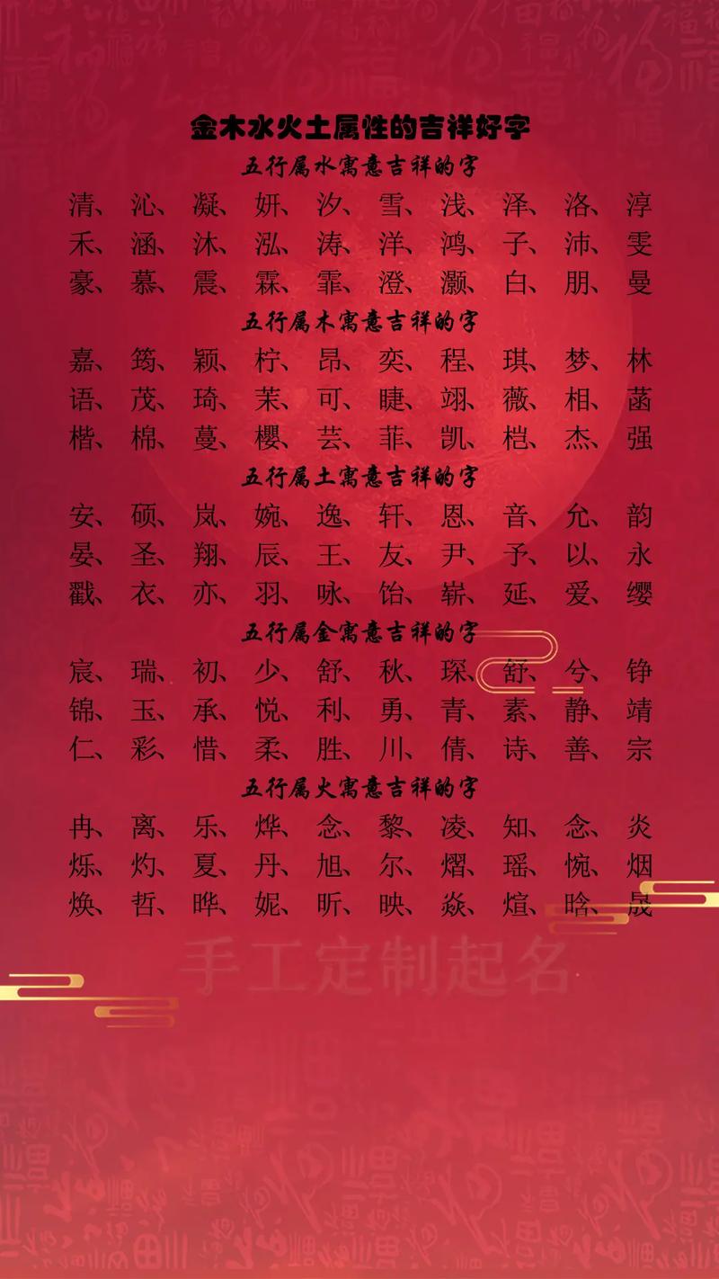 金木水火土起名