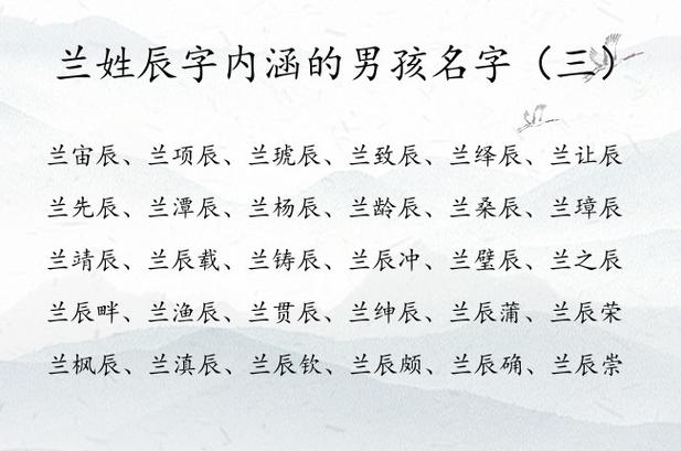 鸡年兰姓男孩大气响亮的名字