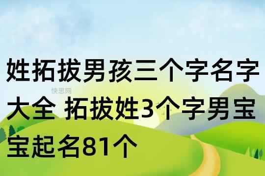 拓字取名男孩名字