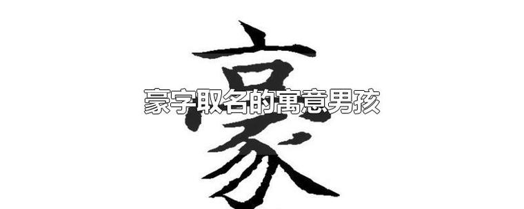 带豪字的男孩名字