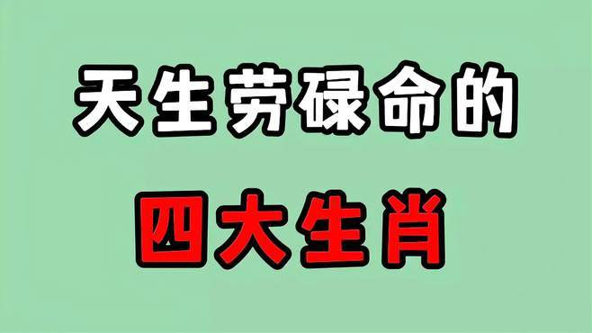 看看哪些生肖会是天生劳碌命的生肖