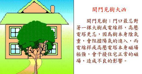 房屋开门见树大凶不宜居住