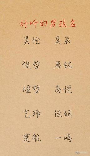 男孩子起名什么好听