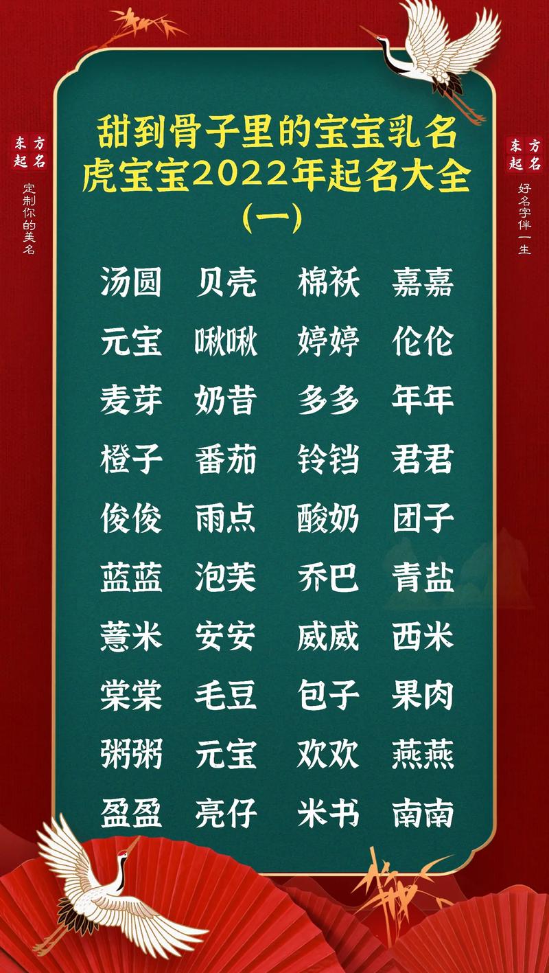 2022虎年男孩乳名