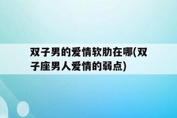 双子男的爱情软肋在哪