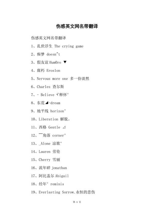 带翻译的英文网名,也有纯英文的,总有一个你会喜欢的