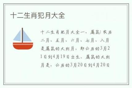 属鼠的犯月是哪几个月