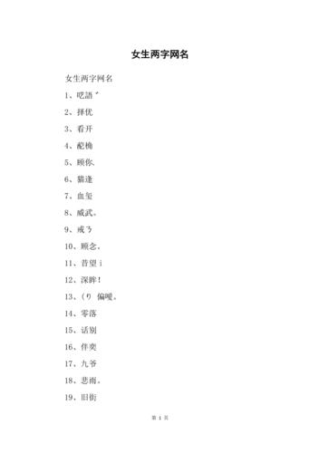 好听的女孩名字二字网名