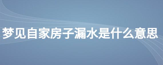 梦见大水淹房子预示什么
