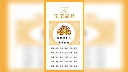 最新双胞胎男孩的名字大全,1200个好听的双胞胎男孩名字