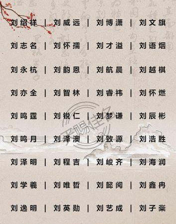 2020年国庆节出生的姓刘男宝宝取名,好听顺口有内涵的好名字大全