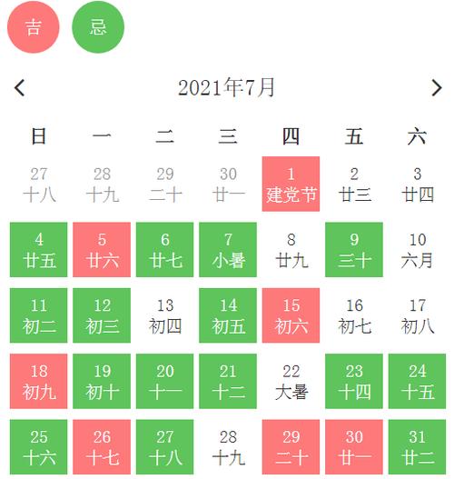 2021年7月移坟最佳吉日日期有哪几天
