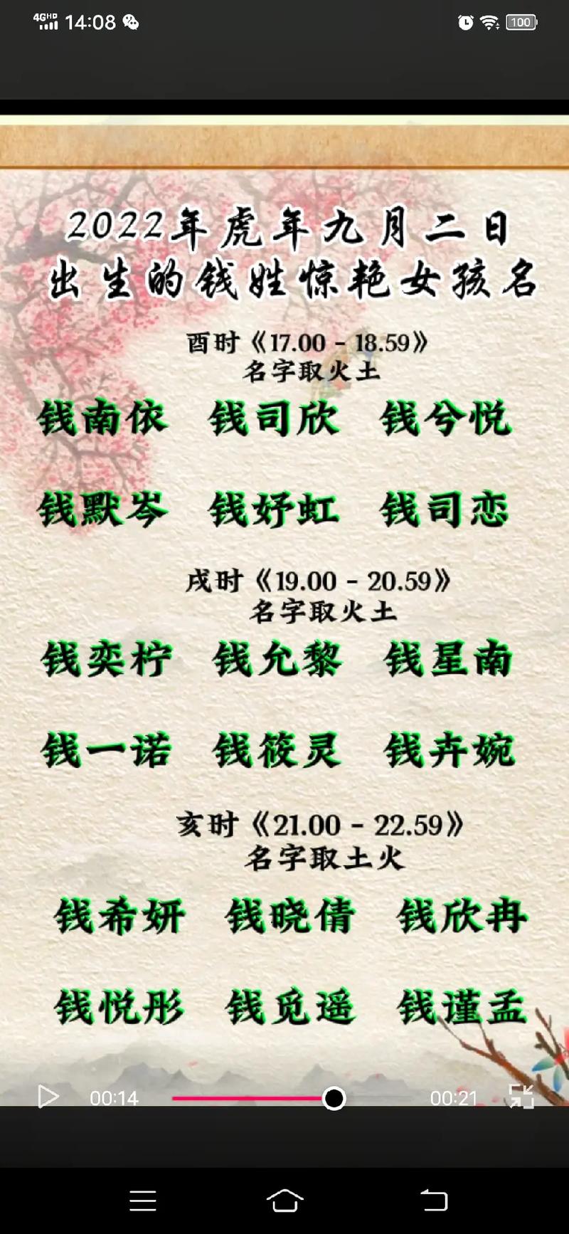 钱姓女孩名字大全有诗意的那种