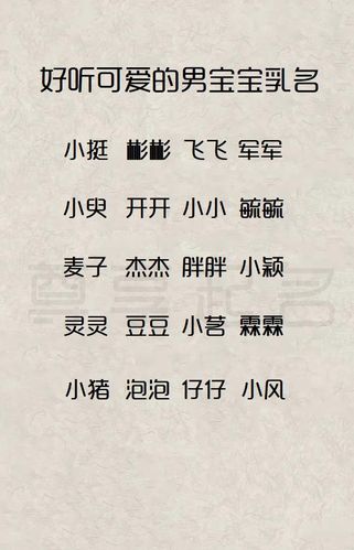 寓意好又顺口的乳名男孩