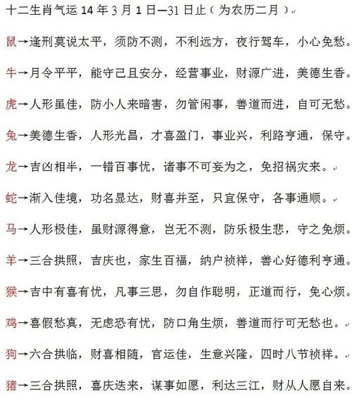 生肖解析一生的运势吉凶