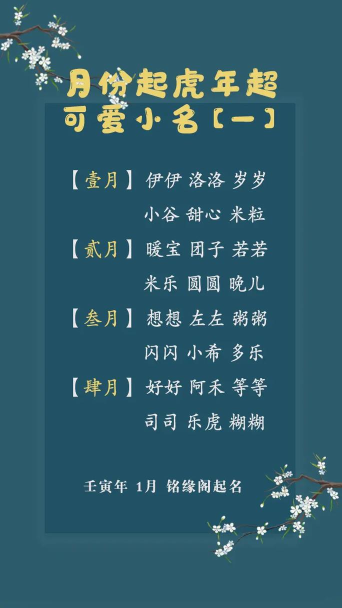虎年宝宝起名简单好听