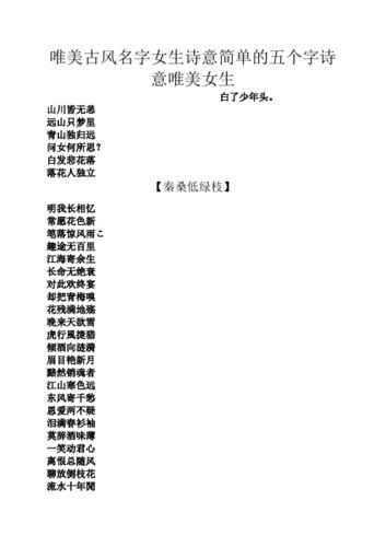 诗意有文采的高端女孩名字