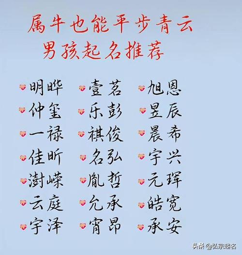 牛年出生最佳取什么名字好,2021年牛宝宝名字大全