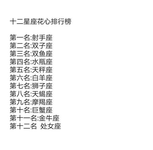 女生花心星座排行