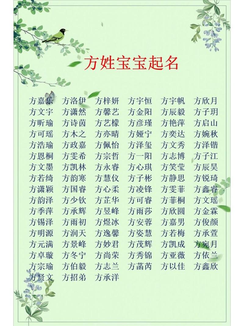 方姓男孩名字寓意好的_姓方寓意好的男孩名字