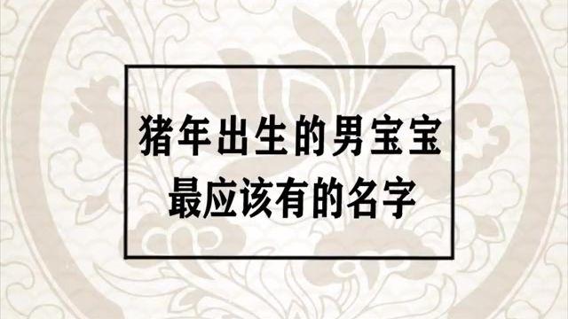猪年男宝宝叫啥名字好
